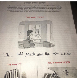 Illustration for article titled The New Yorker cartoon caption contest was meant to be broken